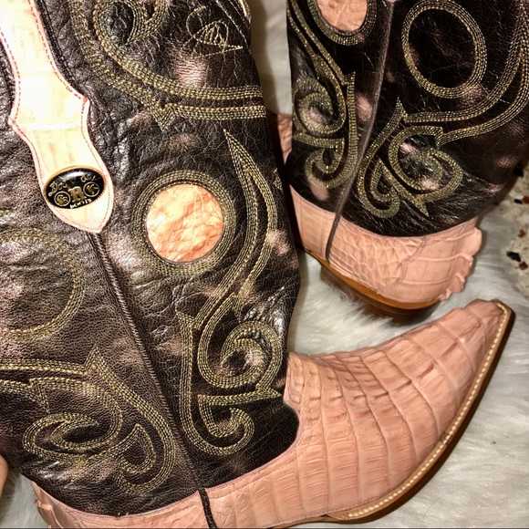 🌟 {New} REAL ALLIGATOR SKIN Boots // Dos de Oro - Picture 4 of 6